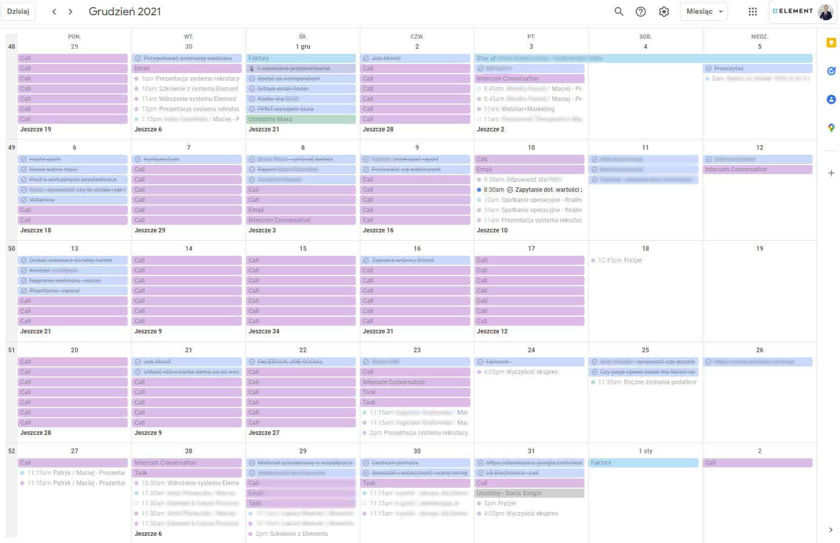 Zarządzanie czasem i planowanie dnia - kalendarz
