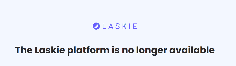 Laskie webpage message