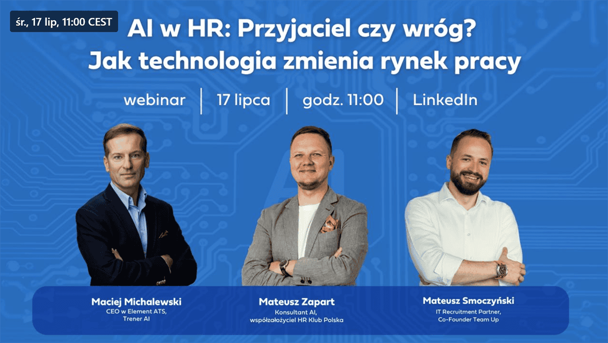 Webinar - AI w HR: Przyjaciel czy wróg? Jak AI zmienia rynek pracy