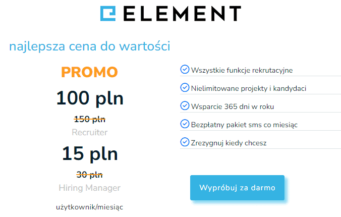 Najlepsza cena w stosunku do możliwości! Element ATS