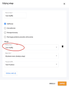Szczegoly wykonanego testu Staffly