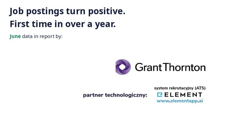 Report Job offers in Poland June 2026, Grant Thornton and Element, postings turn positive.