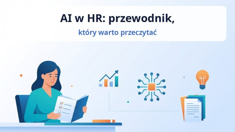 Ilustracja przewodnika AI w HR dla liderów HR w organizacjach