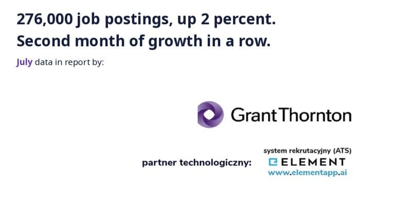 Grant Thornton and Element report on job offers in Poland, July 2026.