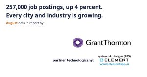 Grant Thornton and Element report on job offers in Poland, August 2026.