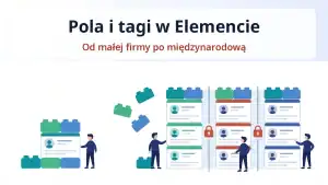 Pola i tagi w Elemencie jako klocki, z ktorych sklada sie system dla malej i dla miedzynarodowej firmy